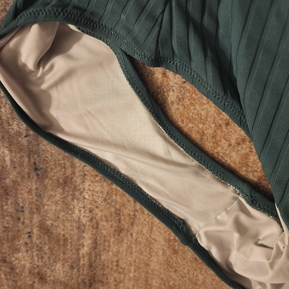 Shade Shore Women's Green Ribbed One Piece Swim Suit - Picture 7 of 8